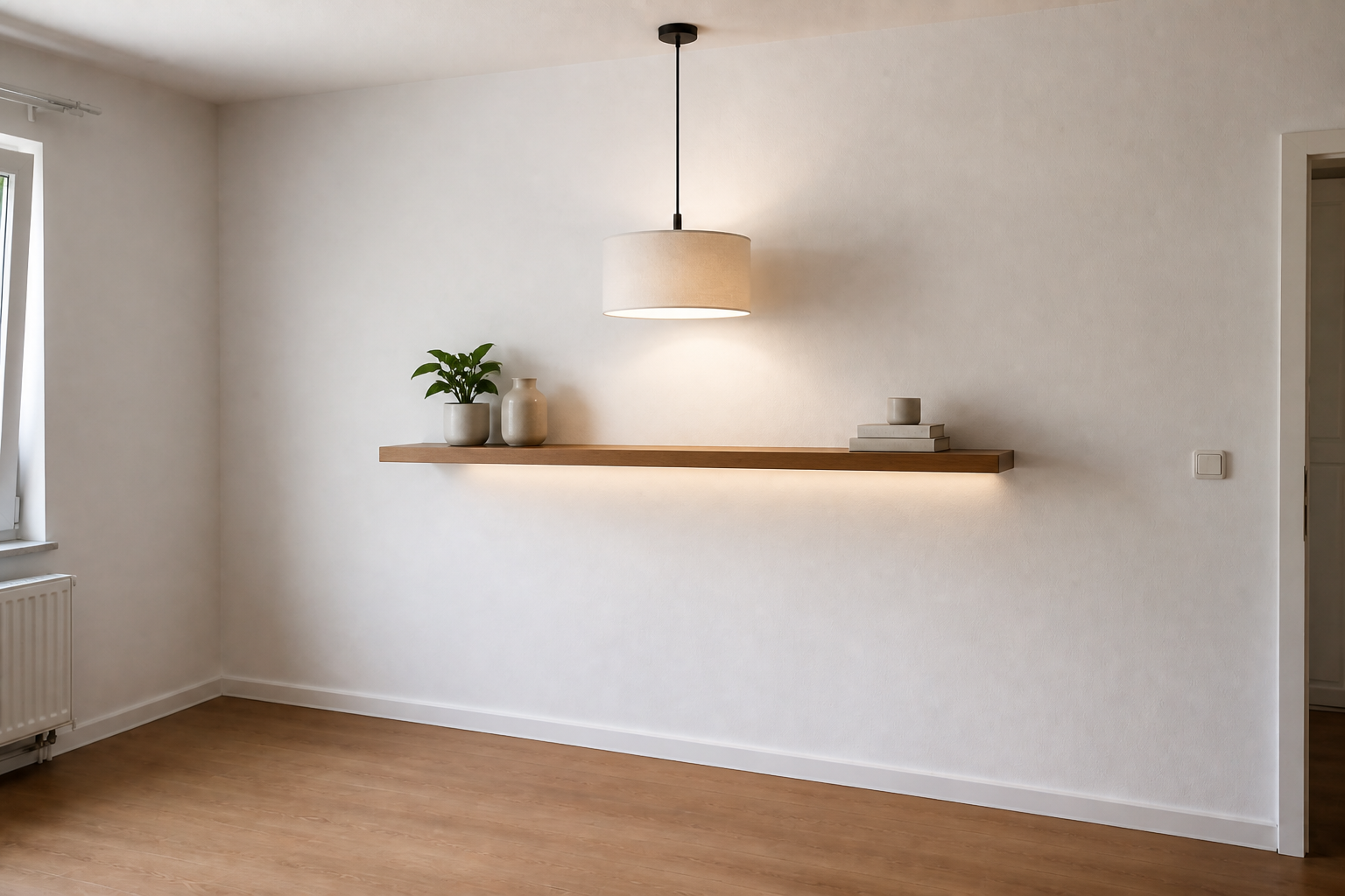 Anbringen von Lampen & Regalen — Nachher